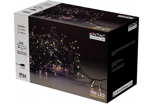 Christmas IP44 700 LED Micro Cluster Light WW 14m
