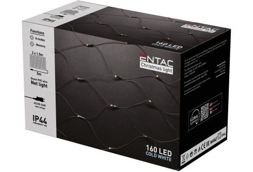 Christmas IP44 Net 160 LED 2m x 1,5m CW