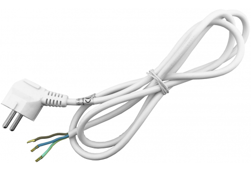 Rewireable Cord 3G1.5 1.5m with Earthed Plug White