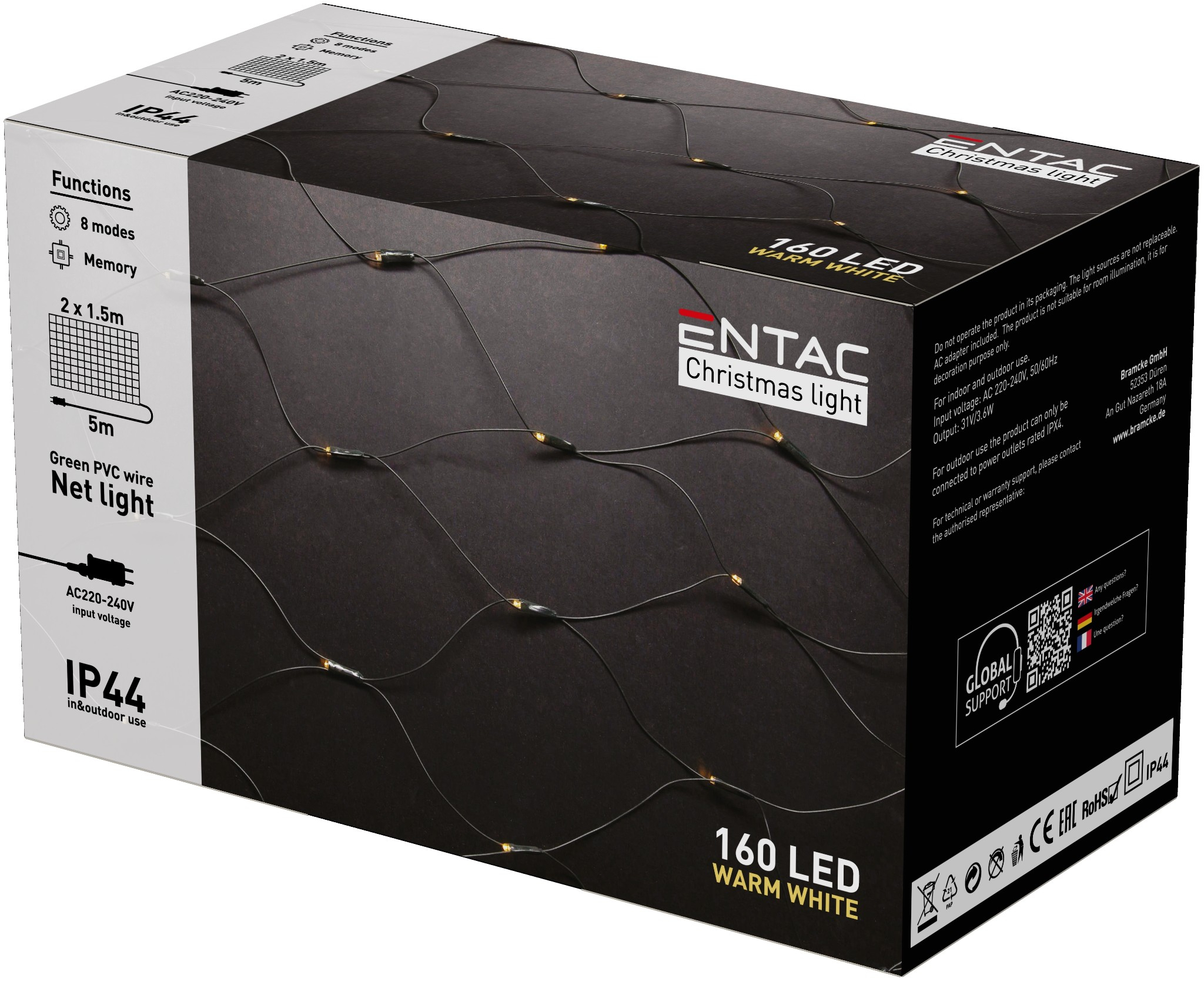 Christmas IP44 Net 160 LED 2m x 1,5m WW